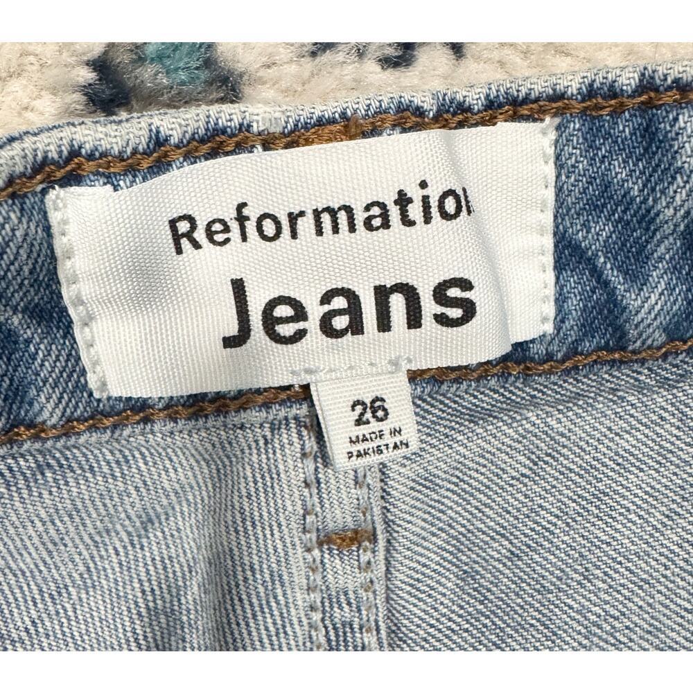 REFORMATION Cynthia Stretch High Rise Straight Leg Denim Ankle Jeans Size 26 - Picture 5 of 6